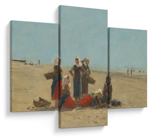Kép - Eugène Boudin, Women on the Beach at Berck, reprodukciók (90x60 cm)