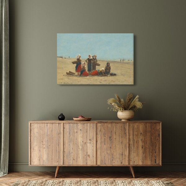 Kép - Eugène Boudin, Women on the Beach at Berck, reprodukciók (90x60 cm)