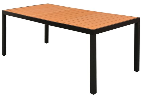 VidaXL barna alumínium és WPC kerti asztal 185 x 90 x 74 cm