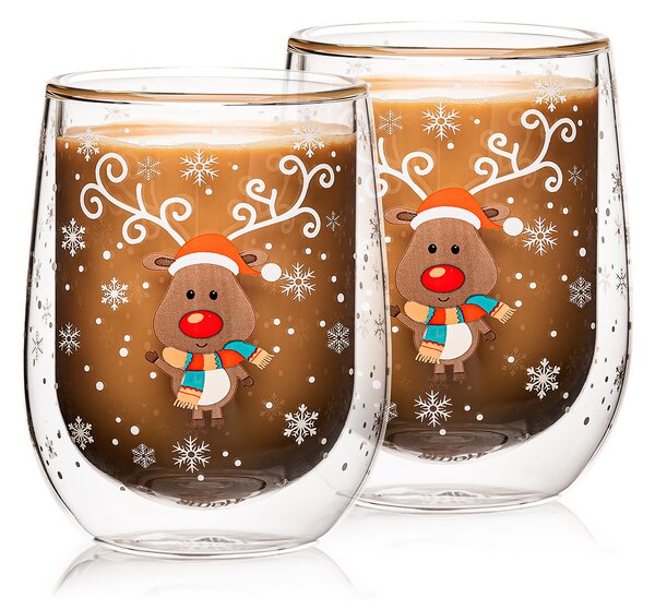 4Home Classic Reindeer Hot&Cool therno pohár, 300 ml, 2 db