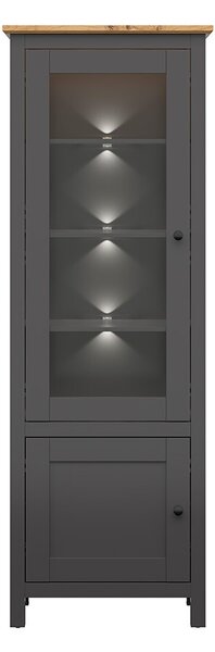 Vitrin Hesen REG1W1D/20/7 (LED világítással) (grafit + artisan tölgy)
