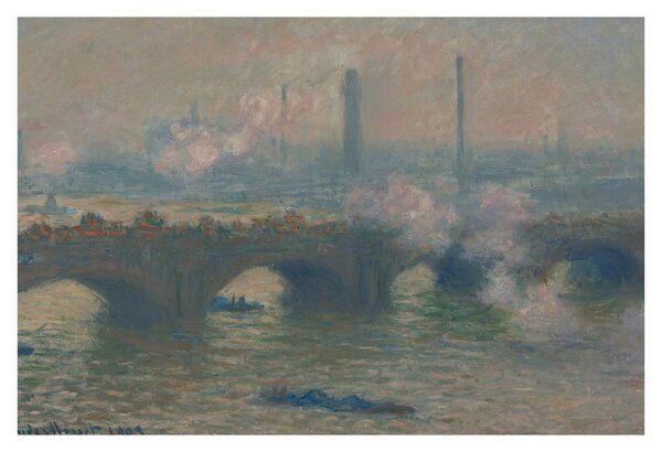 Kép - Claude Monet, Waterloo Bridge, Gray Day, reprodukciók (90x60 cm)