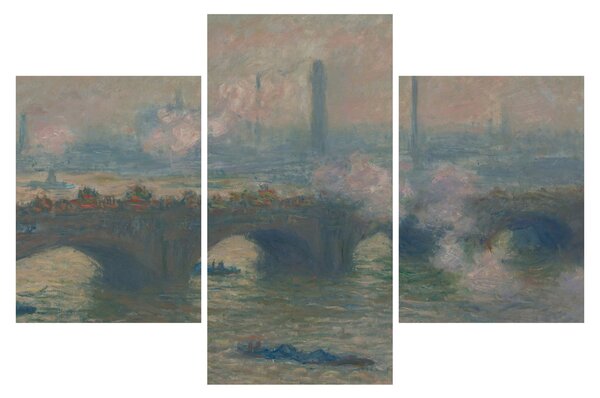 Kép - Claude Monet, Waterloo Bridge, Gray Day, reprodukciók (90x60 cm)