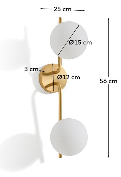 Fehér-aranyszínű fali lámpa Brisia – Kave Home