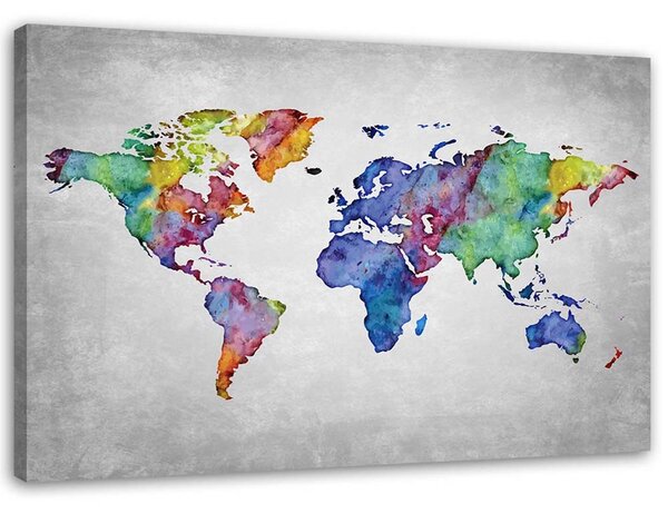 Gario Vászonkép Többszínu világtérkép Méret: 60 x 40 cm