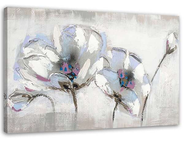 Gario Vászonkép Festett virágok fehérben Méret: 60 x 40 cm