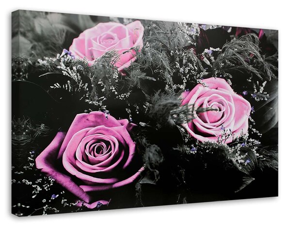 Gario Vászonkép Rózsaszín rózsák egy titkos kertben Méret: 60 x 40 cm