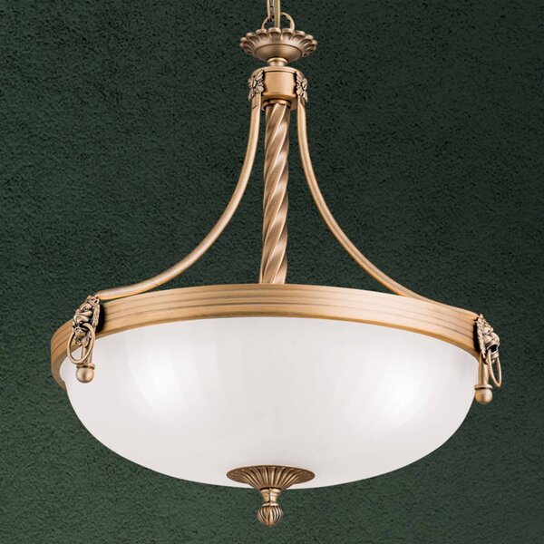 ORION Hagyományos függő lámpa Noam, 44 cm, dimmelhető, Bronz / antik sárgaréz, Nappali / Étkező, fém, Antik