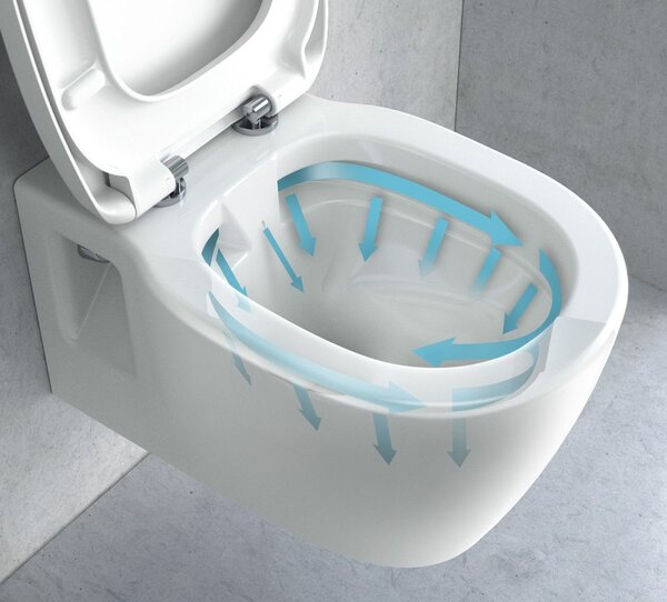 Rea, Fali WC csésze készlet REA CARLO Flat Mini Rimless + fali bidé REA CARLO Mini, KPL-C2760