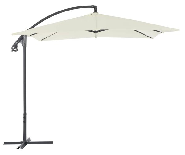 VidaXL homokszínű konzolos napernyő acélrúddal, 250 x 250 cm