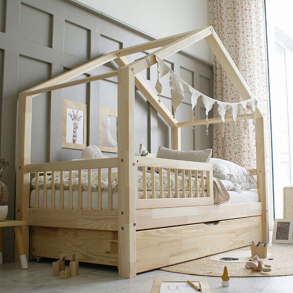 Luloo Housebed Plus Vékony Rácsos Gyerekágy (pótágyazható, több színben, méretben)