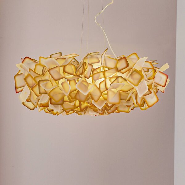 Slamp Clizia függő lámpa, Ø 78 cm, narancssárga, dimmelhető, Sárga / narancssárga, Nappali / Étkező, Műanyag, Dizájn