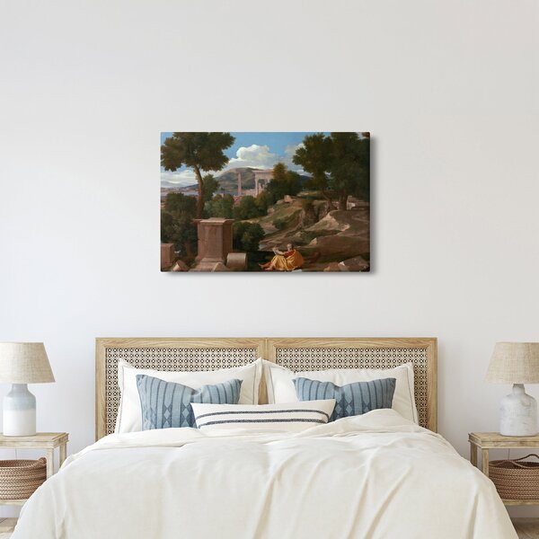 Kép - Nicolas Poussin, Landscape with Saint John on Patmos, reprodukciók (90x60 cm)