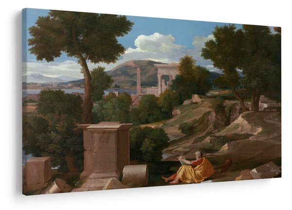 Kép - Nicolas Poussin, Landscape with Saint John on Patmos, reprodukciók (90x60 cm)