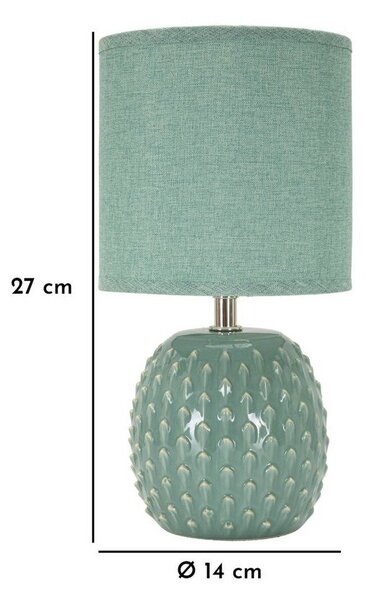 Világoskék kerámia asztali lámpa textil búrával (magasság 27 cm) Pontus – Mauro Ferretti