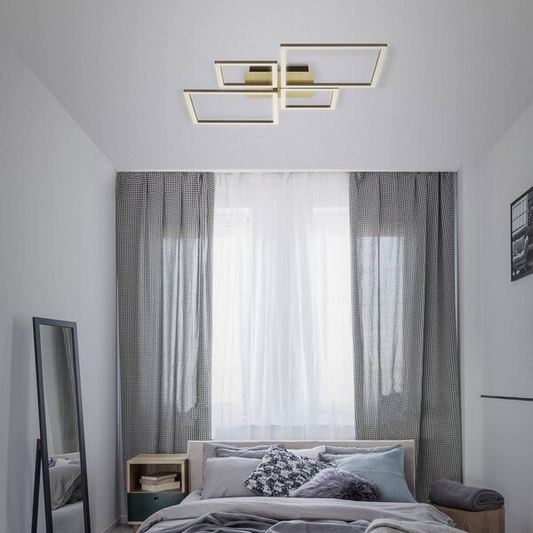 Briloner LED mennyezeti lámpa Keret, arany, fényerőszabályozható, 4 lámpával, dimmelhető, Sárgaréz / arany, Nappali / Étkező, fém, Modern