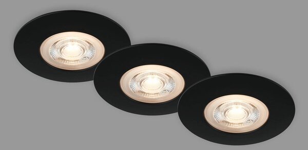 Briloner Kulana LED sülly. reflektor fekete 3 darabos IP65, Fekete, Nappali / Étkező, Műanyag, Modern