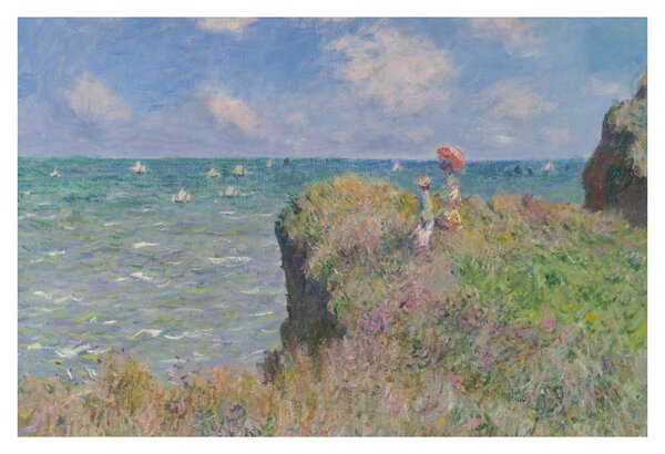 Kép - Claude Monet, Cliff Walk at Pourville, reprodukciók (90x60 cm)