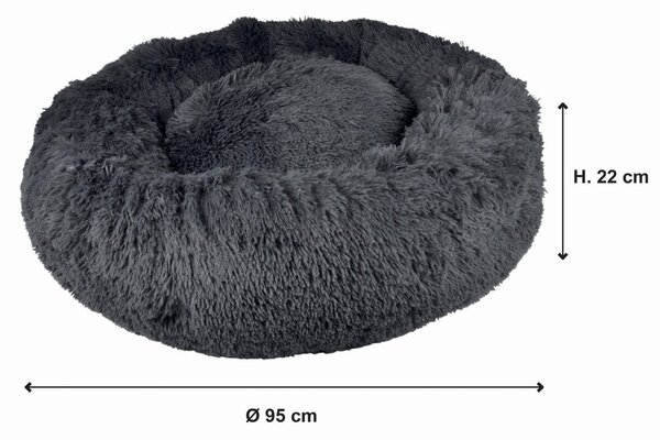 Sötétszürke fekhely kutyáknak ø 95 cm – Love Story
