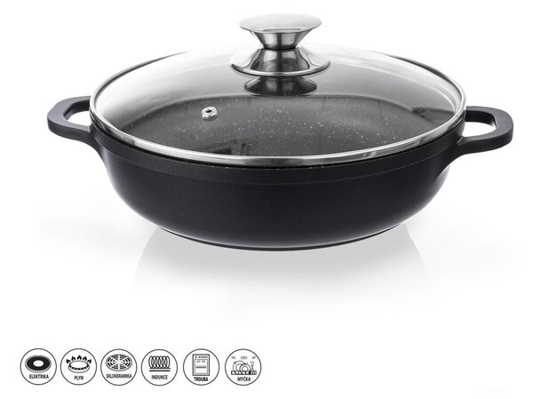 Grande tapadásmentes, alumínium fazék üvegfedővel, ⌀ 24 cm - Orion
