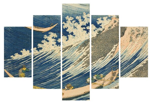 Kép - Katsushika Hokusai, Fishing Boats at Choshi in Shimosa (Soshu Choshi) , reprodukciók (150x105 cm)