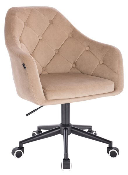 HR831K Latte modern velúr szék fekete lábbal