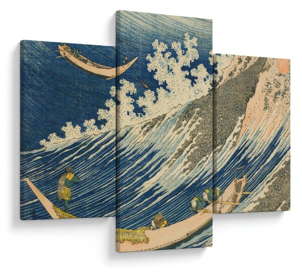 Kép - Katsushika Hokusai, Fishing Boats at Choshi in Shimosa (Soshu Choshi) , reprodukciók (90x60 cm)