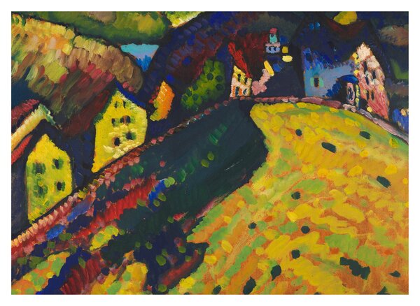 Kép - Vasily Kandinsky, Houses at Murnau, reprodukciók (70x50 cm)