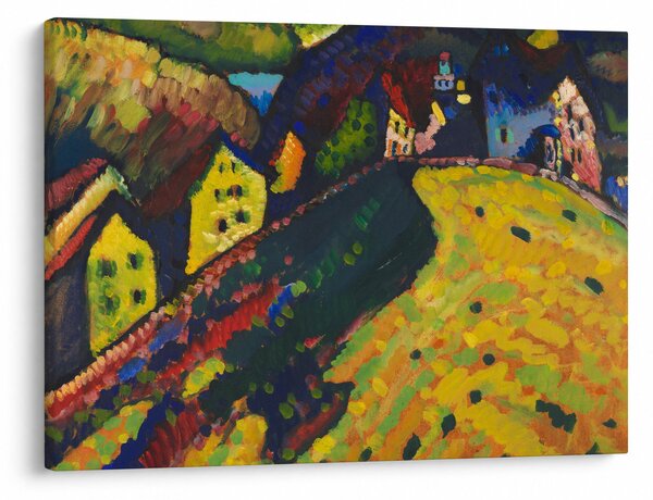 Kép - Vasily Kandinsky, Houses at Murnau, reprodukciók (70x50 cm)