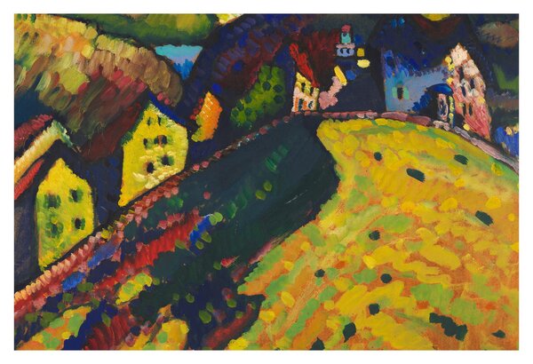 Kép - Vasily Kandinsky, Houses at Murnau, reprodukciók (90x60 cm)