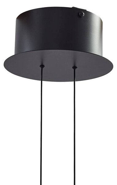 Lucande LED lógó világítás Dain, 1 izzó, füstszürke, üveg, Alu / szürke / cink, Nappali / Étkező, Üveg, Modern