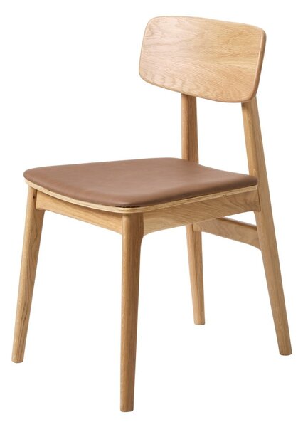 Konyakbarna-natúr színű bőrutánzat étkezőszék Livo – Unique Furniture