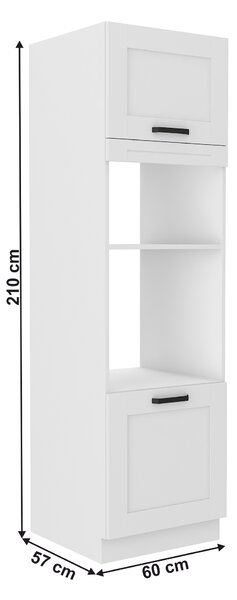 Z0ND0 Magas szekrény sütőhöz és mikrohullámú sütőhöz Lesana 1 (fehér) 60 DPM-210 2F. 1063923