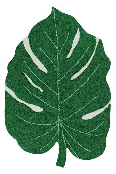 Sötétzöld mosható kézi szövésű pamut gyerek szőnyeg 120x180 cm Monstera Leaf – Lorena Canals