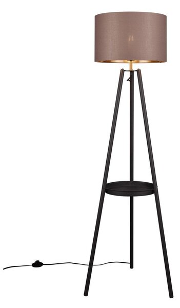 Fekete állólámpa polccal (magasság 152 cm) Colette – Reality