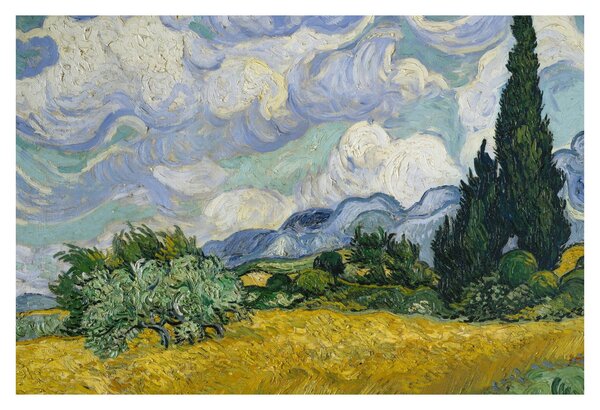 Kép - Vincent van Gogh, Wheat Field with Cypresses, reprodukciók (90x60 cm)