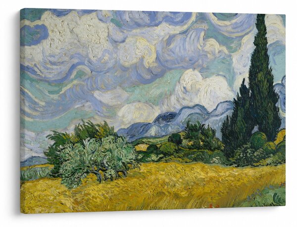 Kép - Vincent van Gogh, Wheat Field with Cypresses, reprodukciók (70x50 cm)