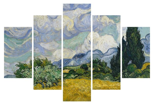 Kép - Vincent van Gogh, Wheat Field with Cypresses, reprodukciók (150x105 cm)