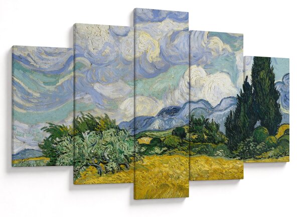 Kép - Vincent van Gogh, Wheat Field with Cypresses, reprodukciók (150x105 cm)