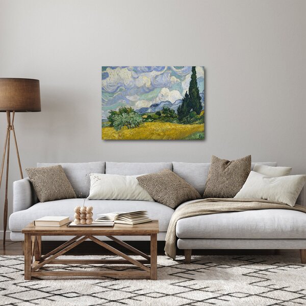 Kép - Vincent van Gogh, Wheat Field with Cypresses, reprodukciók (70x50 cm)