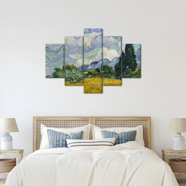 Kép - Vincent van Gogh, Wheat Field with Cypresses, reprodukciók (150x105 cm)