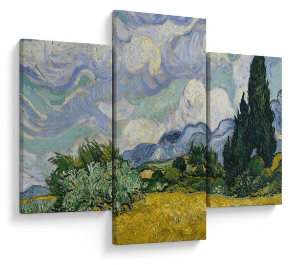 Kép - Vincent van Gogh, Wheat Field with Cypresses, reprodukciók (90x60 cm)
