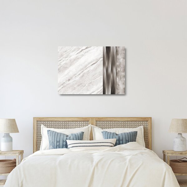 Üveg kép - Márvány ezüst vonalakkal (70x50 cm)