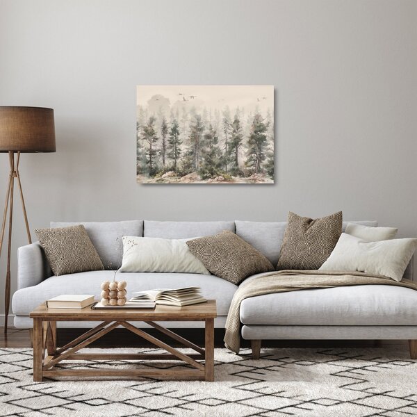 Üveg kép - Fenyőerdő I., akvárium (70x50 cm)
