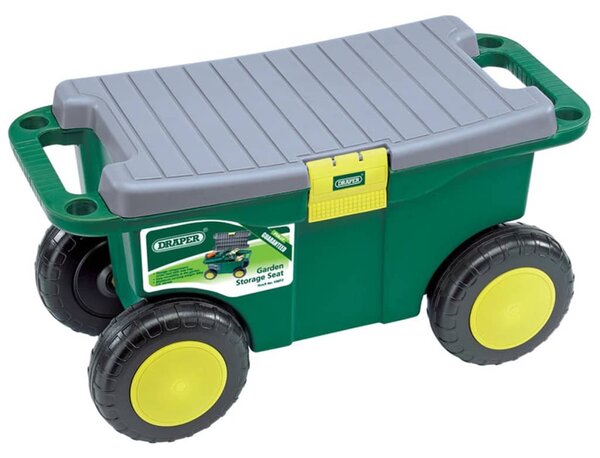 Draper Tools 60852 zöld kerti szerszámoskocsi és ülőke 56x27,2x30,4 cm