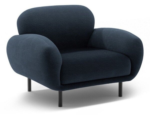 Sötétkék buklé fotel Poppy – Micadoni