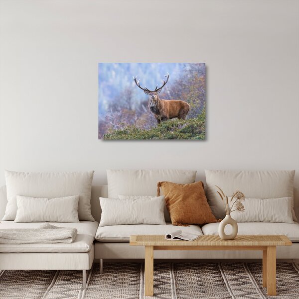 Üveg kép - Szarvasok a tájban (70x50 cm)