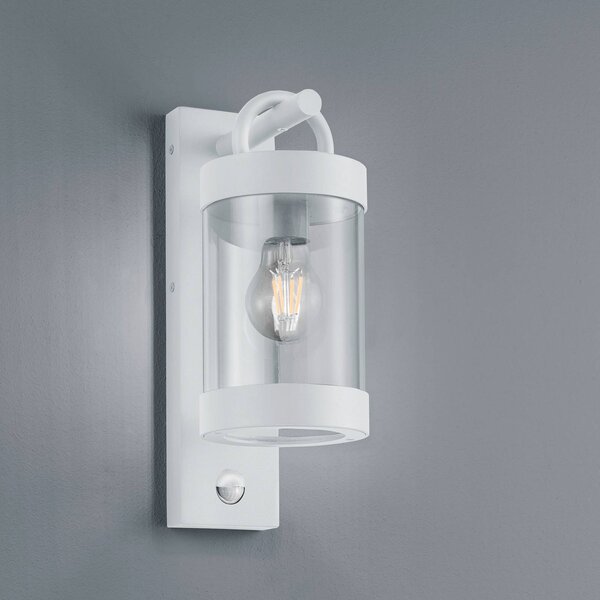 Trio Lighting Zambezi kültéri fali lámpa, mozgásérzékelős, fehér, Fehér / opál, Alumínium, Modern