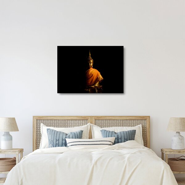 Üveg kép - Arany Buddha szobor (70x50 cm)