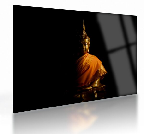 Üveg kép - Arany Buddha szobor (70x50 cm)